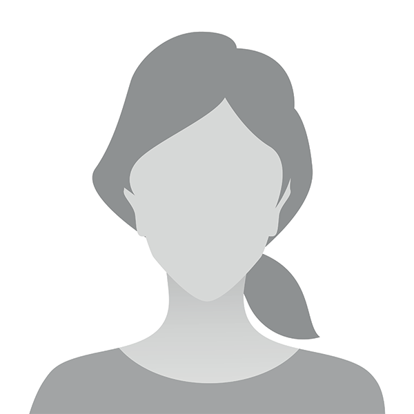 The image is a simple, stylized icon of a female silhouette with hair tied back, shown from the side, against a white background.
